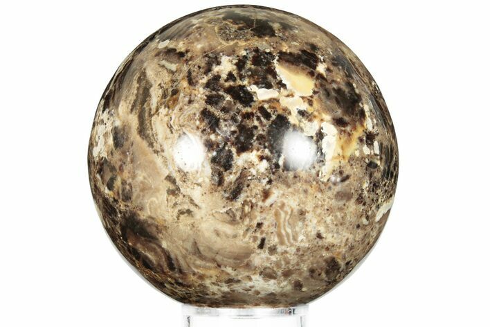 Polished Black Opal Sphere - Madagascar #200599